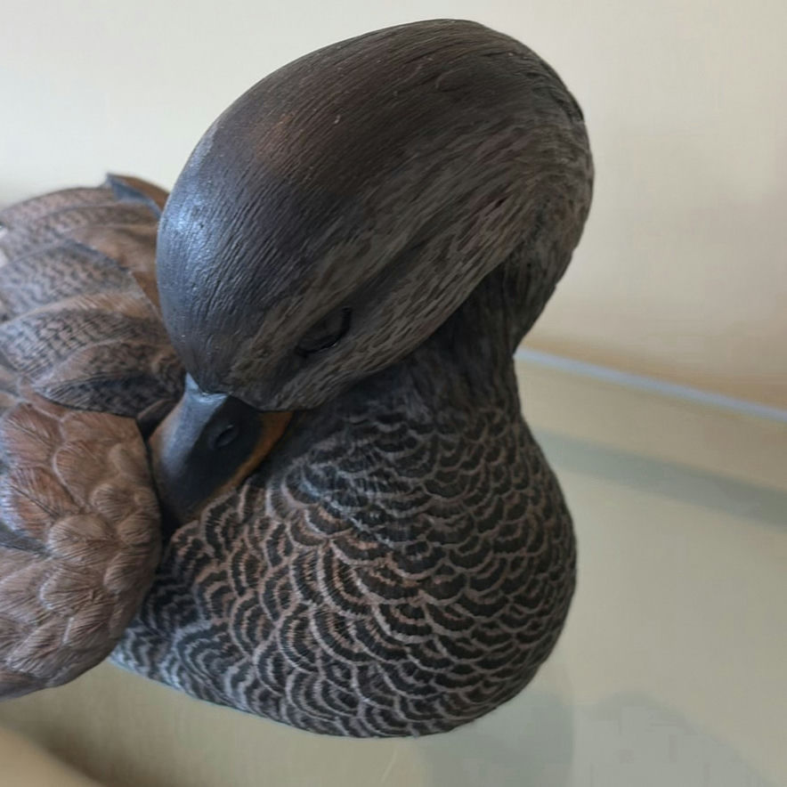 Gosset Wildlife Collection Preening Gadwell Carved Duck Decoy - image 3 of 12