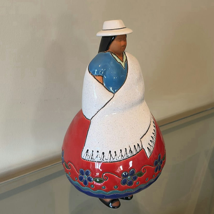 Ceramic Figurine of Woman in Traditional Dress - Eduardo Vega - image 3 of 10