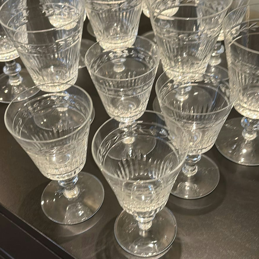 Set of Cut Crystal Stemware Glasses - Vintage - image 8 of 12