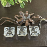 Crystal Candle Holders and Metal Candle Snuffer with Decorative Centerpiece - thumbnail 1 of 13