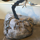 Handcrafted Metal Tree Sculpture on Stone Base - thumbnail 3 of 9