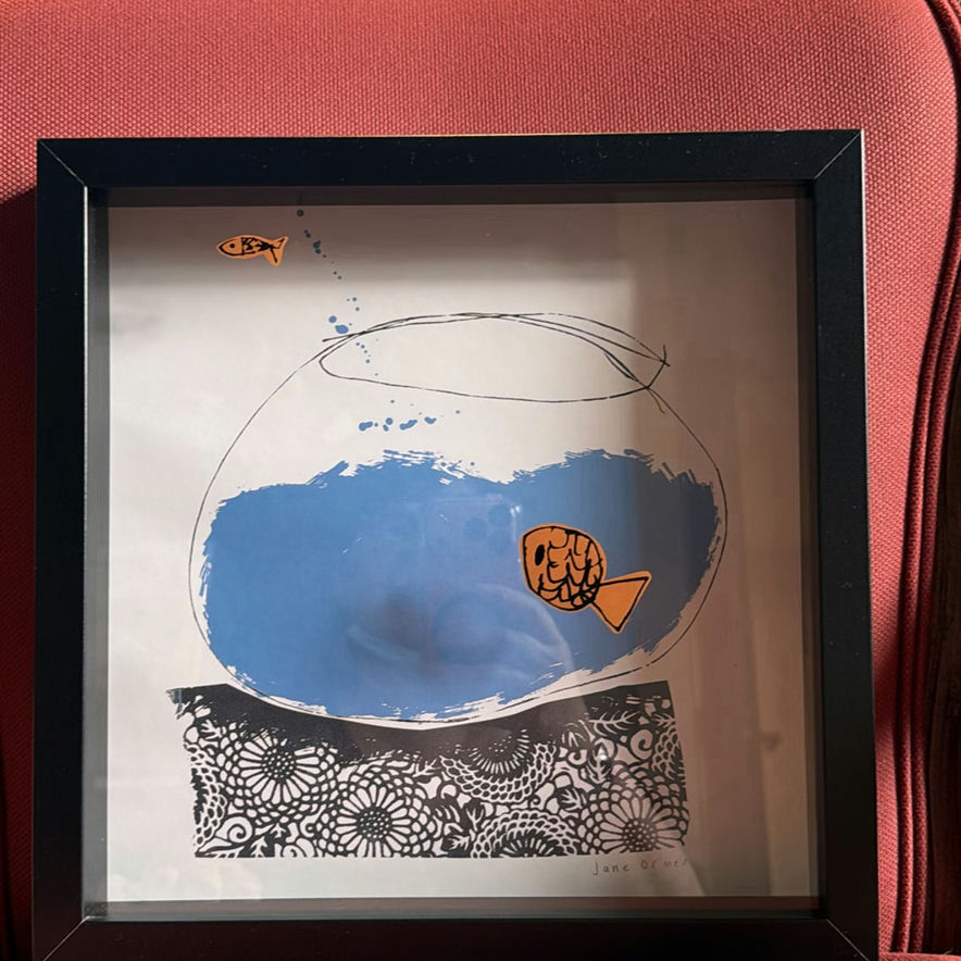 Framed Fishbowl Art Piece by Jane Ormes - image 5 of 7