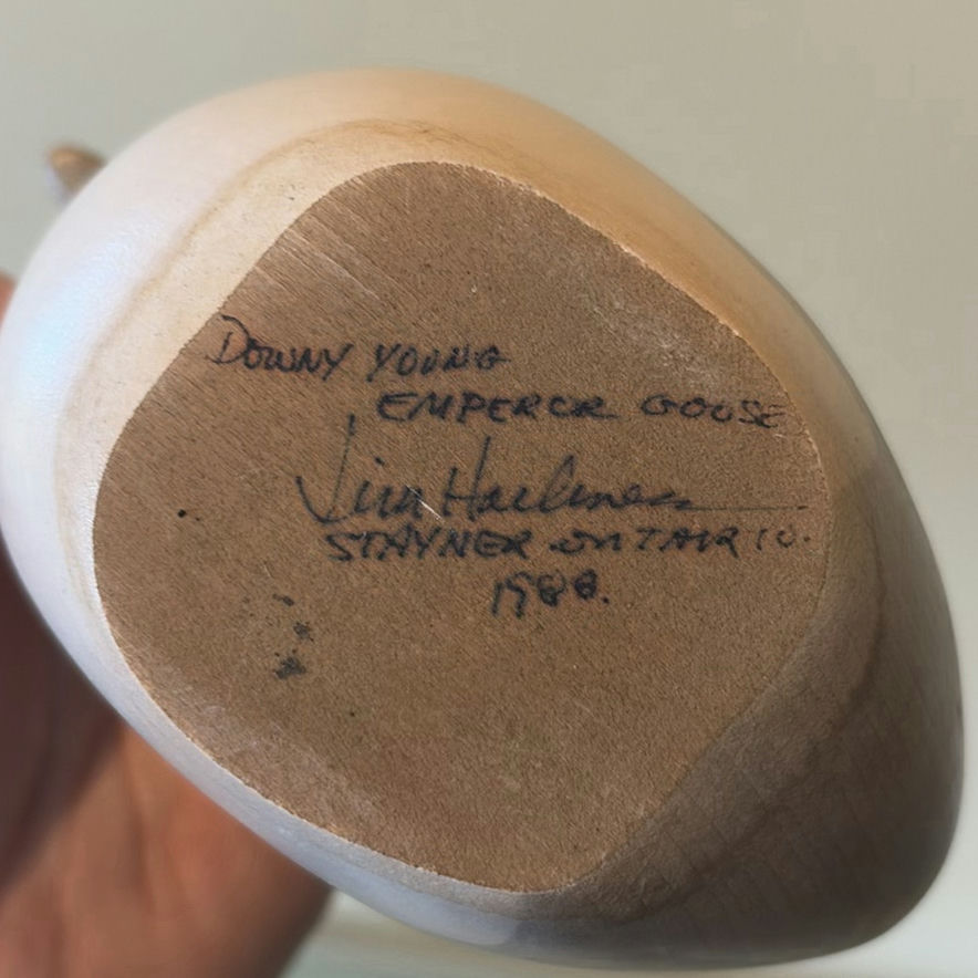 Jim Harkness Wooden Downey Young Emperor Goose Decoy - image 6 of 7