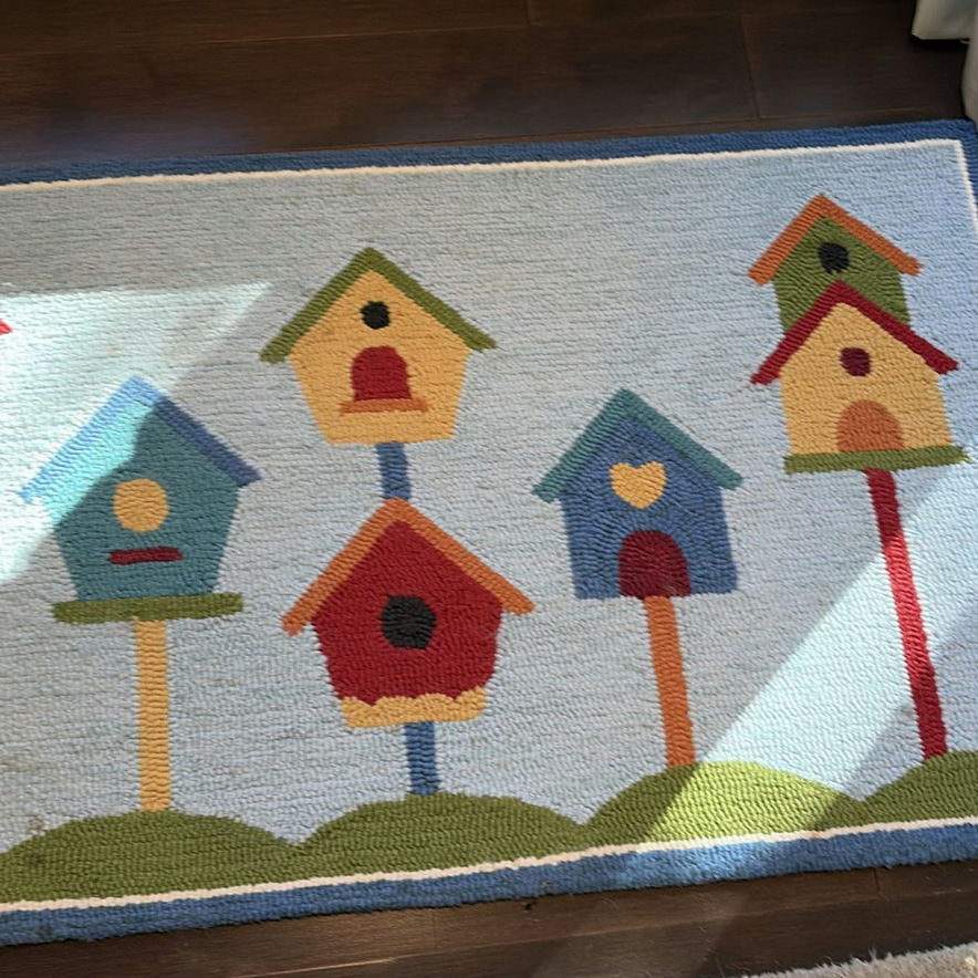 Rug Hooked Birdhouse Pattern Area Rug - image 3 of 12