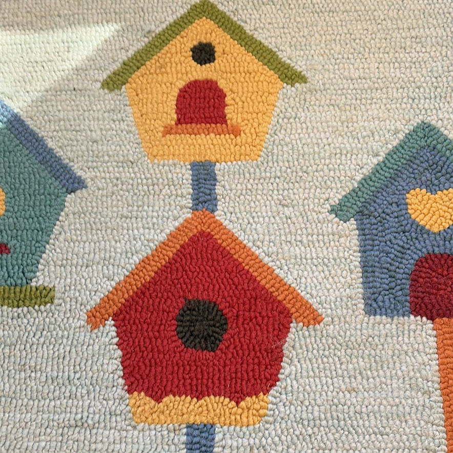 Rug Hooked Birdhouse Pattern Area Rug - image 7 of 12