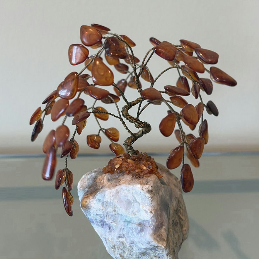 Wire Gemstone Tree Sculpture on Stone Base - image 2 of 8