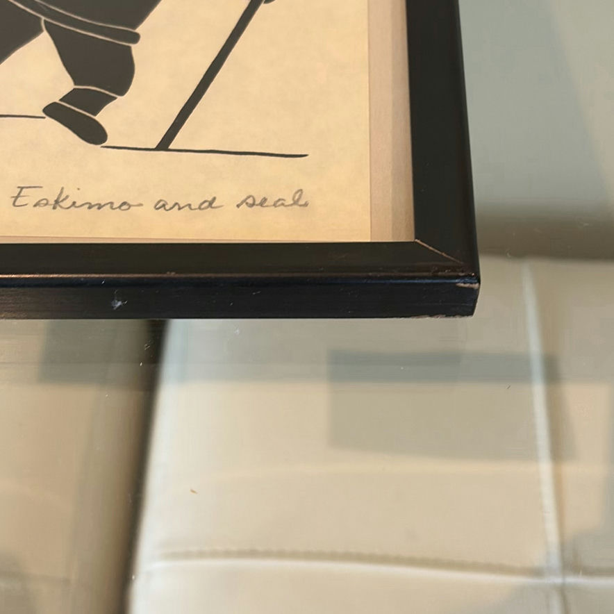 Framed Henry Napartuk Eskimo and Seal Artwork - image 6 of 11