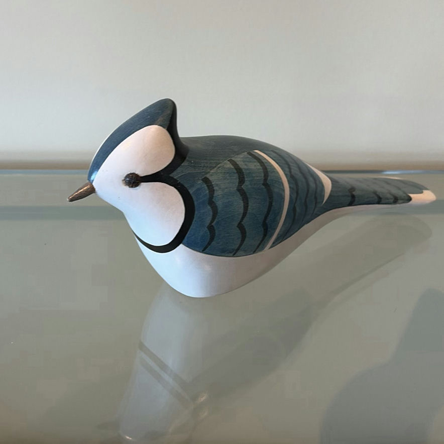 Jim Harkness Blue Jay Wooden Bird Decoy - image 1 of 9