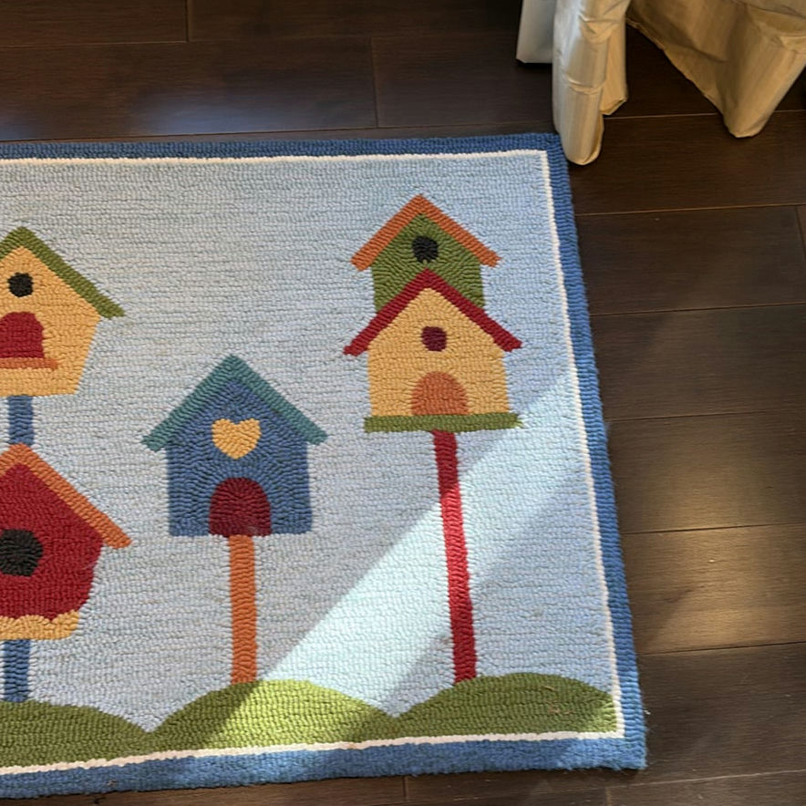 Rug Hooked Birdhouse Pattern Area Rug - image 4 of 12