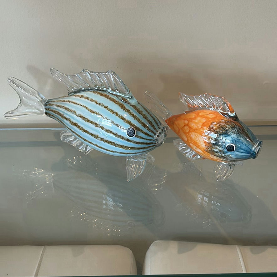 Two Blown Glass Fish Figurines - image 1 of 9
