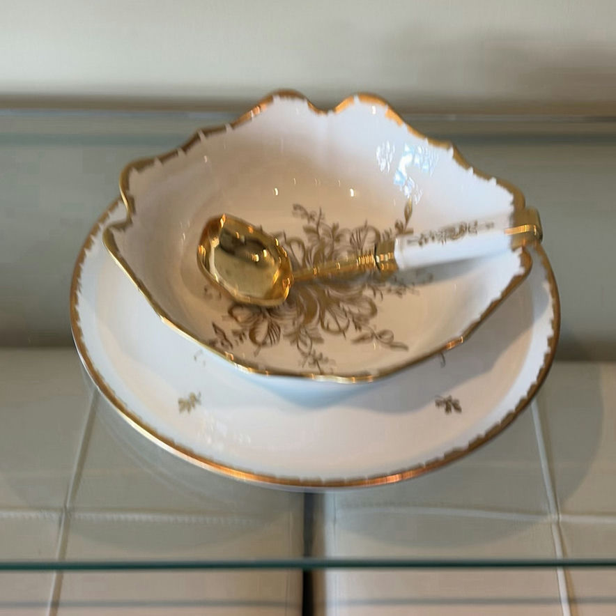 BIRKS Hand Painted French Porcelain Bowl, Plate, and Serving Spoon - image 10 of 10
