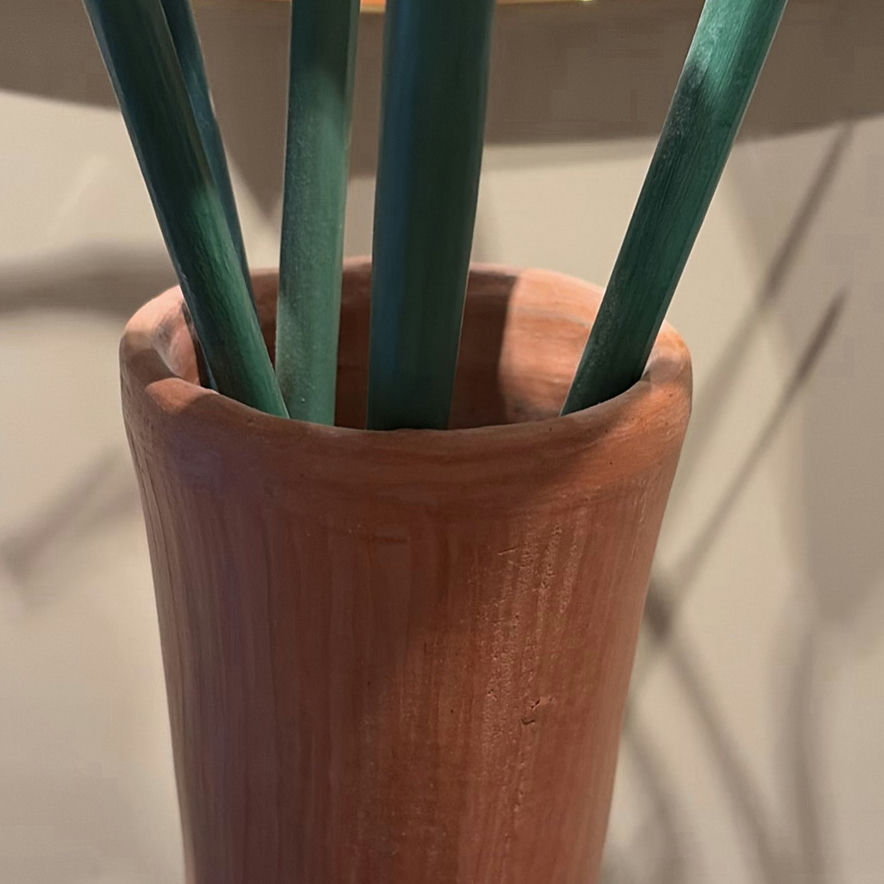 Decorative Wooden Floral Arrangement in Clay Vase - image 6 of 10