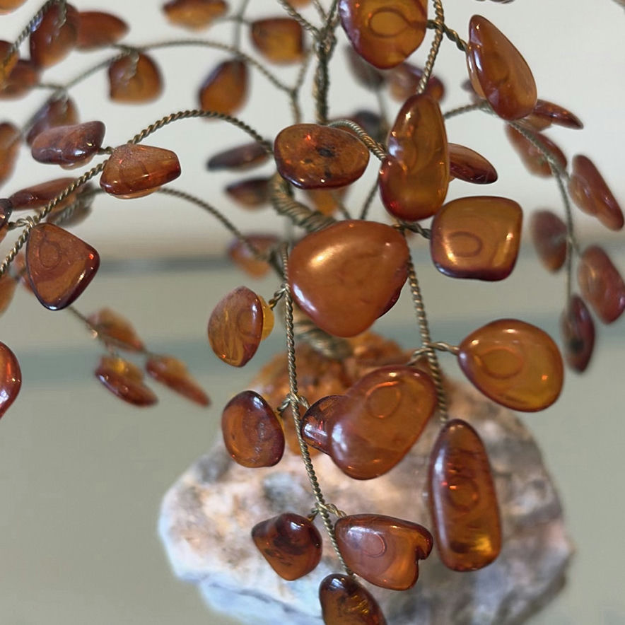 Wire Gemstone Tree Sculpture on Stone Base - image 4 of 8