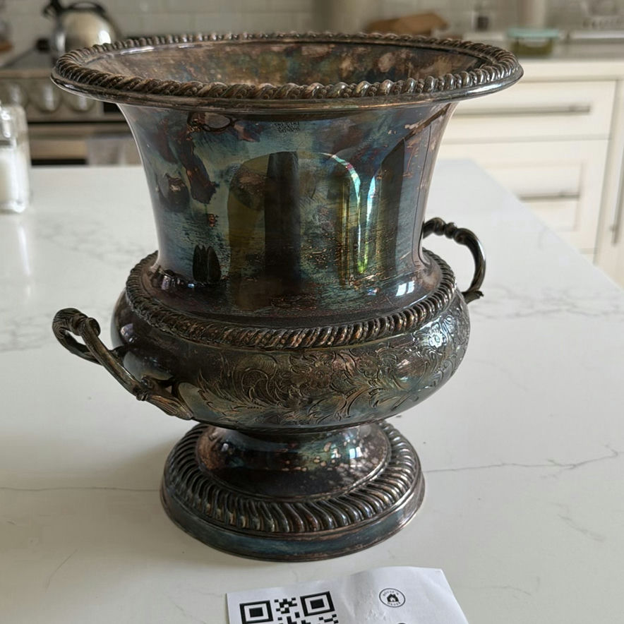 Decorative Metal Urn Vase - image 3 of 9