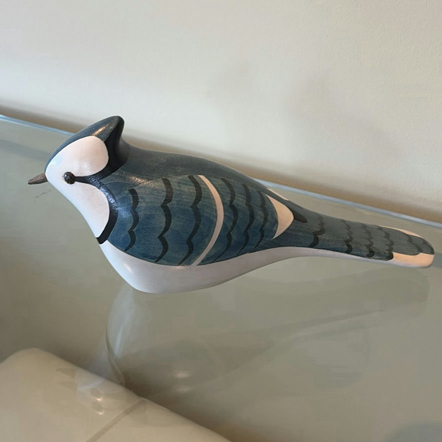 Jim Harkness Blue Jay Wooden Bird Decoy - image 2 of 9