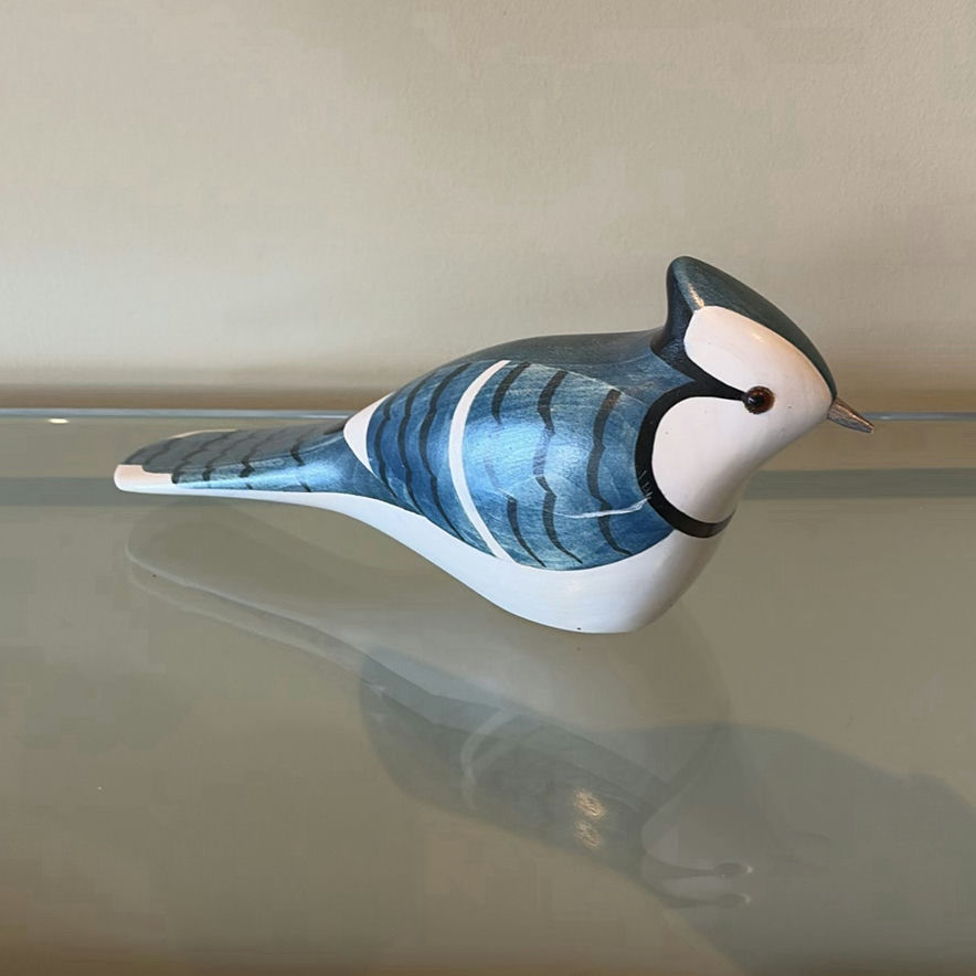 Jim Harkness Blue Jay Wooden Bird Decoy - image 3 of 9