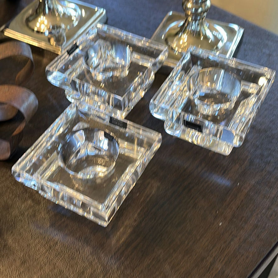 Crystal Candle Holders and Metal Candle Snuffer with Decorative Centerpiece - image 7 of 13