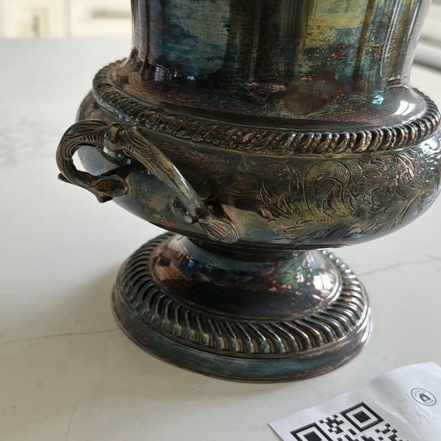 Decorative Metal Urn Vase - image 2 of 9