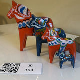 Set of Four Painted Wooden Dala Horse Figurines - by Nils Olssen - thumbnail 3 of 11