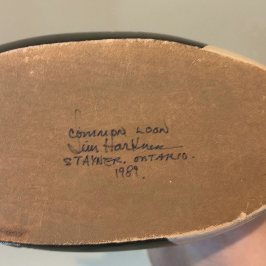 Jim Harkness Wooden Loon Bird Decoy - image 8 of 9