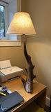 Handcrafted Wood Base Table Lamp with Fabric Shade - thumbnail 6 of 9