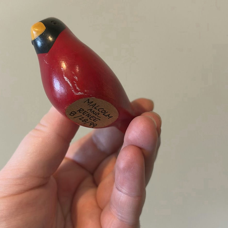 Jim Harkness Handcrafted Red Cardinal Bird Decoy - image 3 of 5