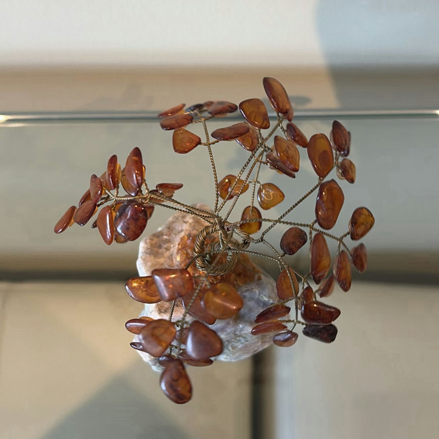 Wire Gemstone Tree Sculpture on Stone Base - image 7 of 8