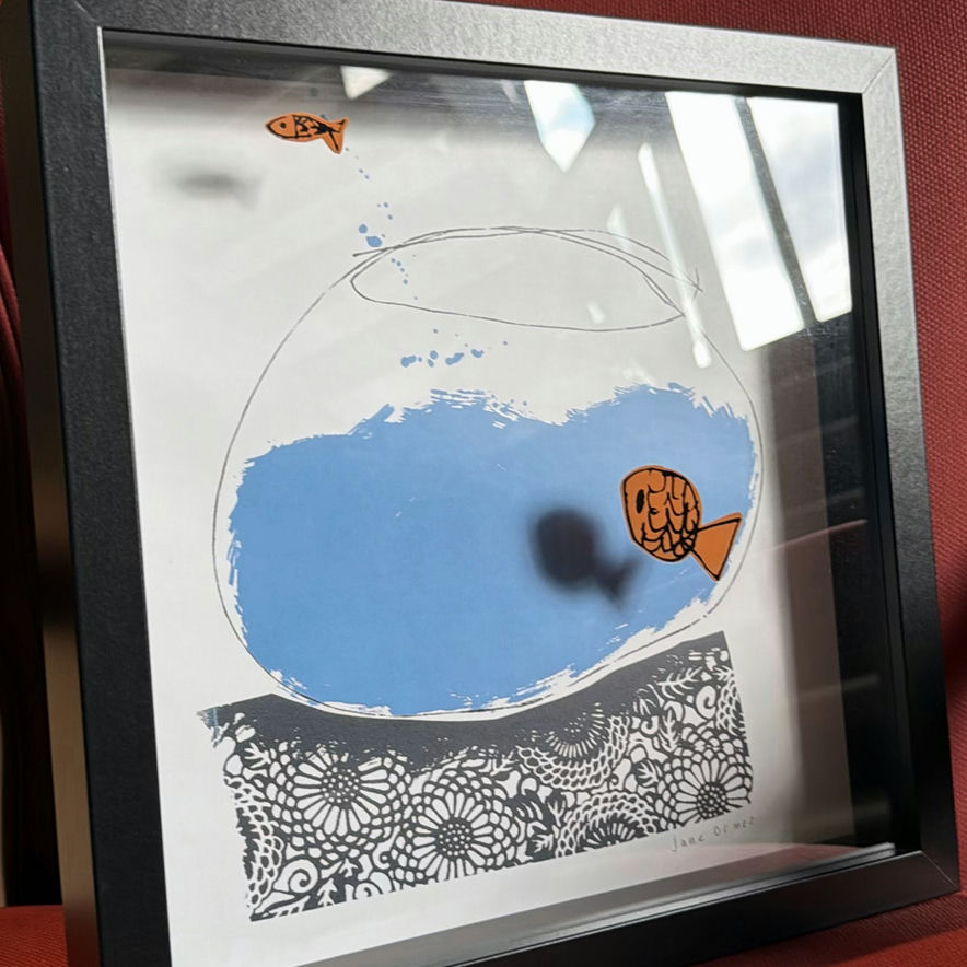 Framed Fishbowl Art Piece by Jane Ormes - image 2 of 7
