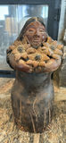 Mexican Red Clay Folk Art - Woman with Flowers - thumbnail 7 of 8