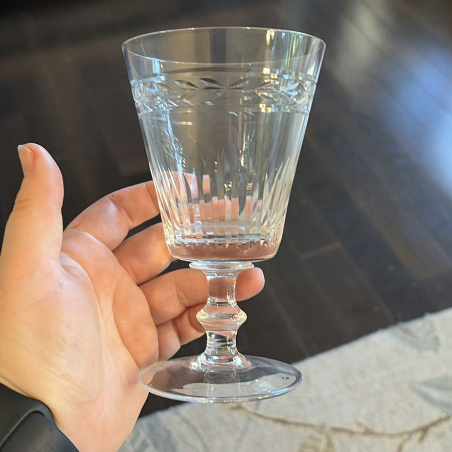 Set of Cut Crystal Stemware Glasses - Vintage - image 10 of 12