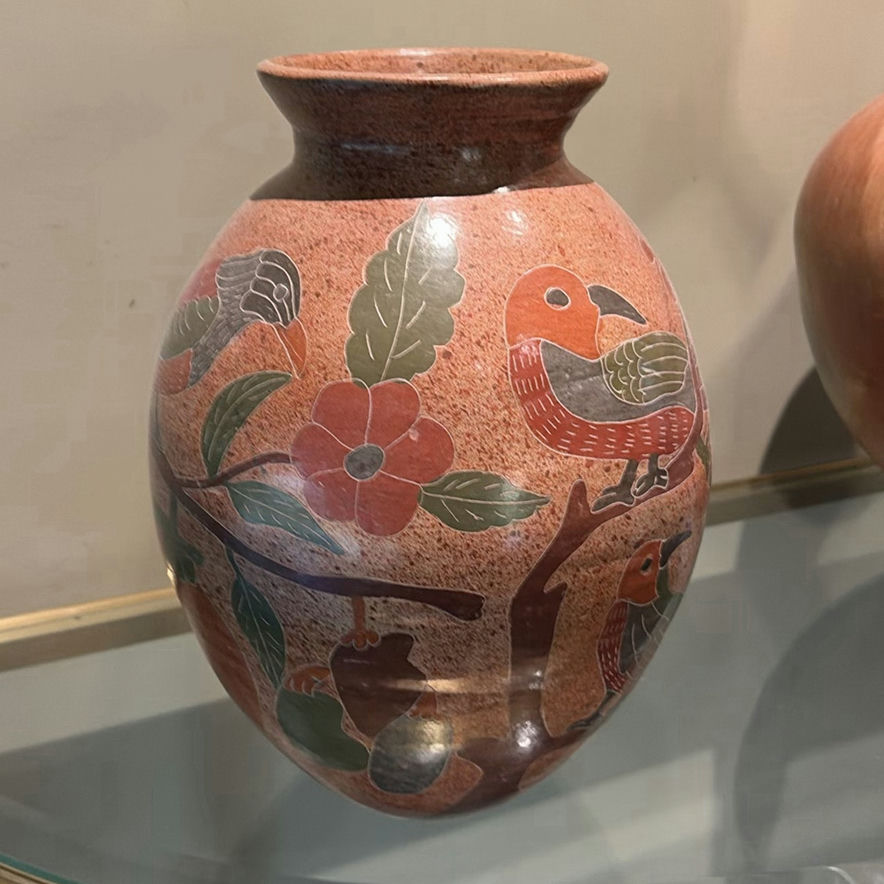 Hand-Painted Decorative Pottery Vase - image 3 of 11