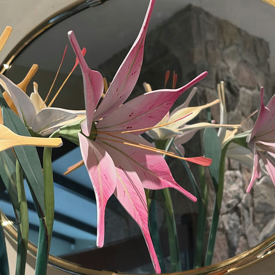 Decorative Wooden Floral Arrangement in Clay Vase - image 2 of 10