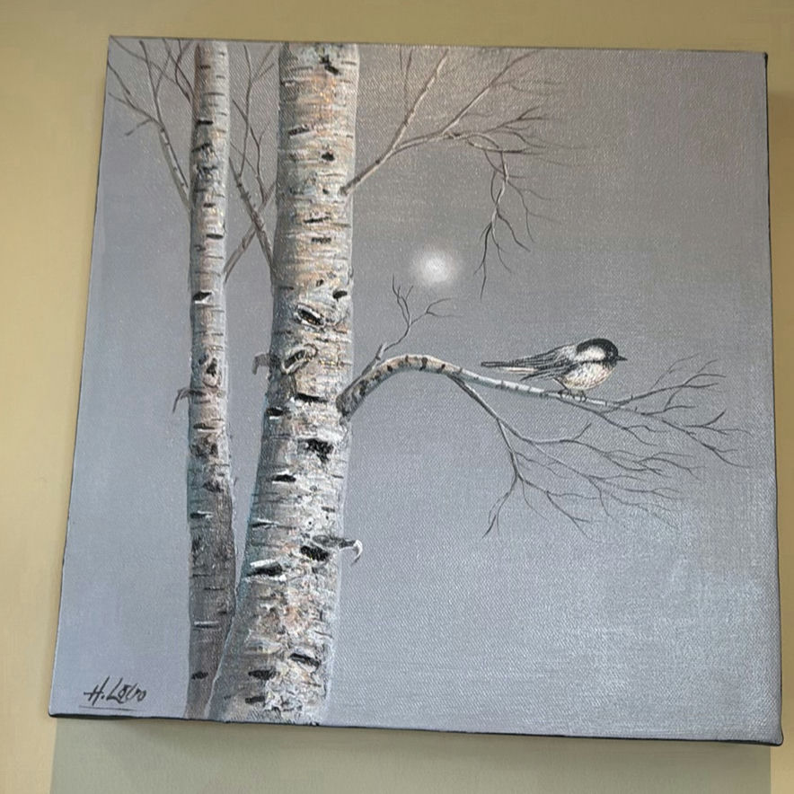 ORIGINAL ART by Henri Lobo - Chicadee on Birch - image 5 of 8