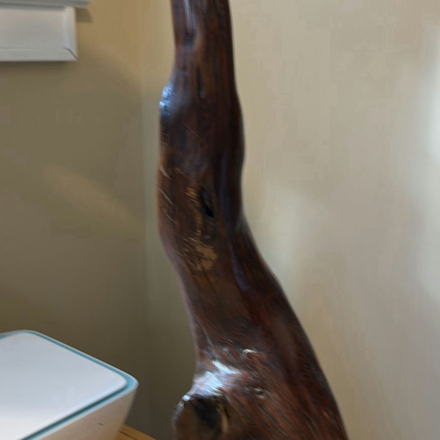 Handcrafted Wood Base Table Lamp with Fabric Shade - image 3 of 9