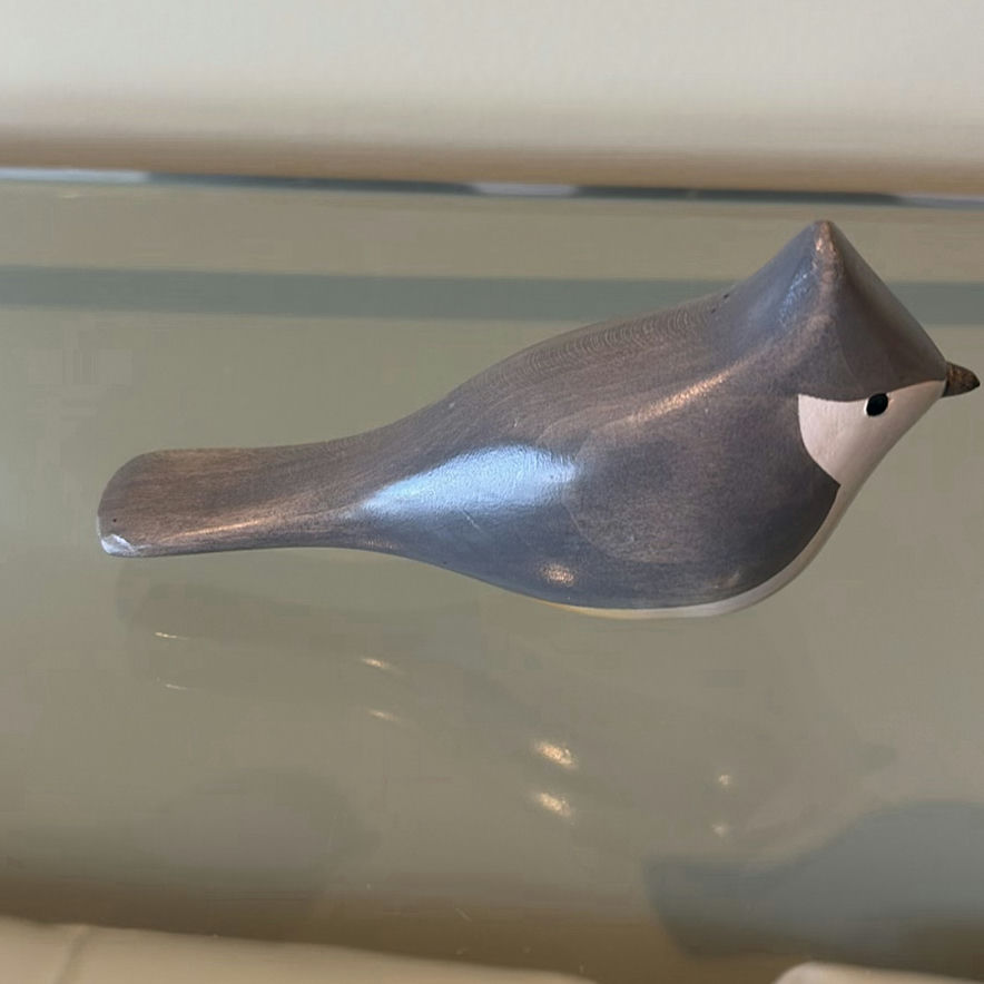 Jim Harkness Wooden Tufted Titmouse Bird Decoy - image 5 of 7
