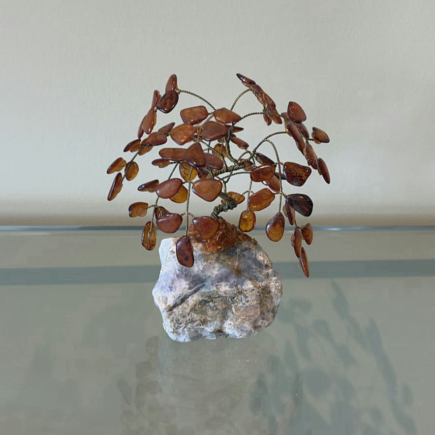 Wire Gemstone Tree Sculpture on Stone Base - image 1 of 8