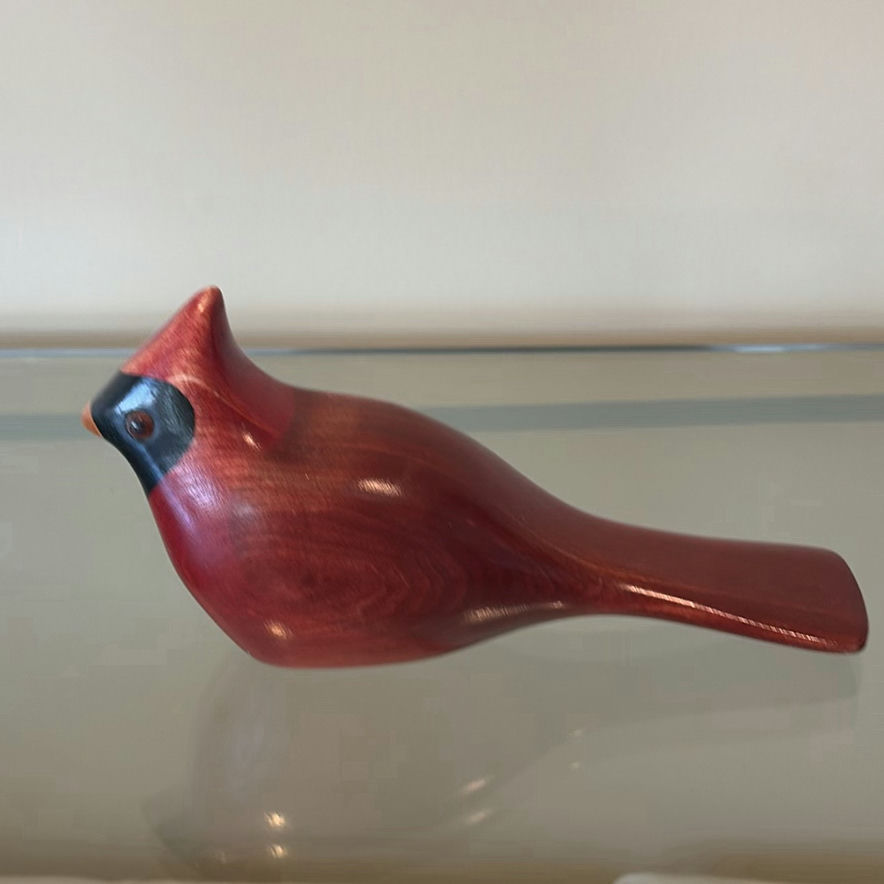 Jim Harkness Wooden Cardinal Bird Decoy - image 6 of 8