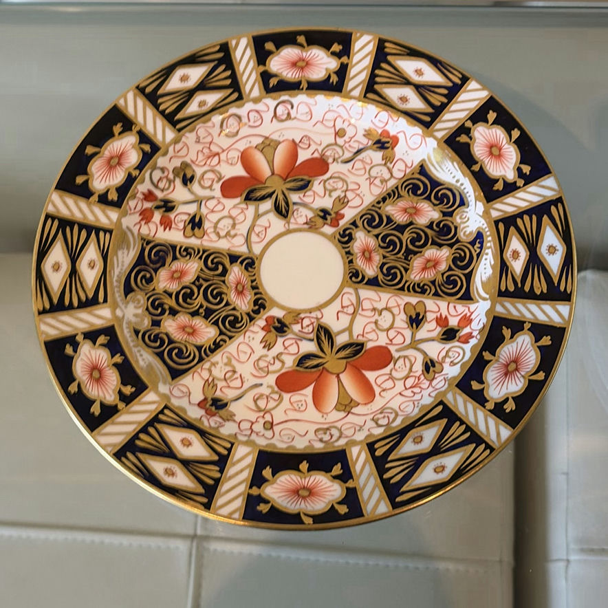 Royal Crown Derby Porcelain Plate and White Saucers - image 2 of 10