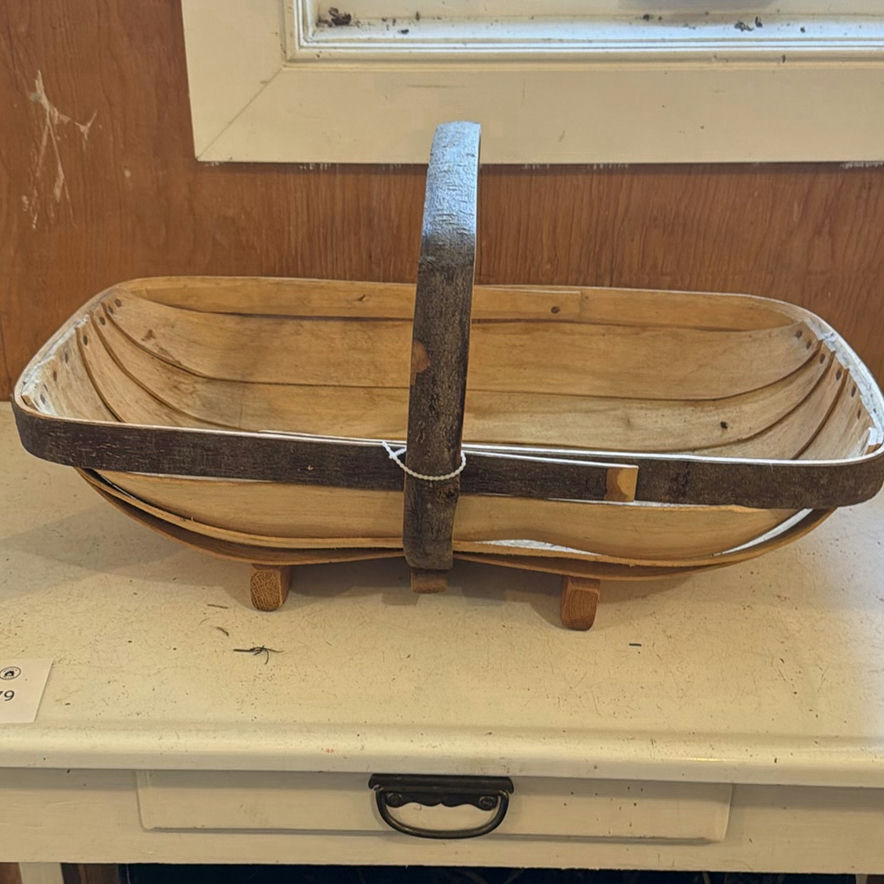 Handcrafted Wooden Gathering Basket - image 1 of 9