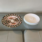 Royal Crown Derby Porcelain Plate and White Saucers - thumbnail 1 of 10
