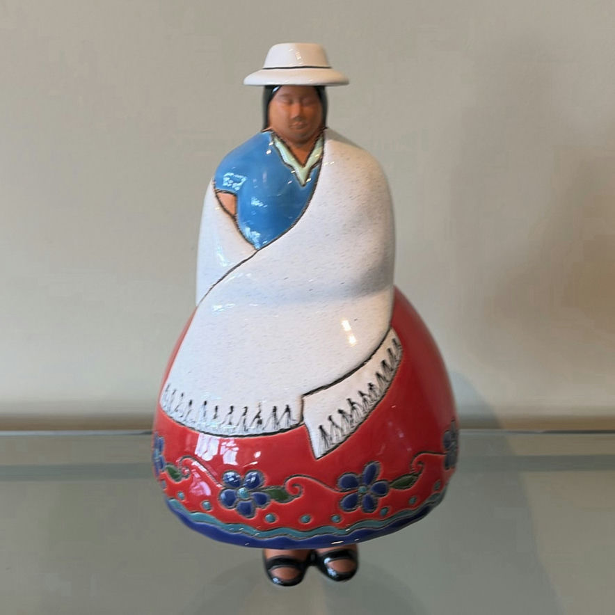 Ceramic Figurine of Woman in Traditional Dress - Eduardo Vega - image 1 of 10