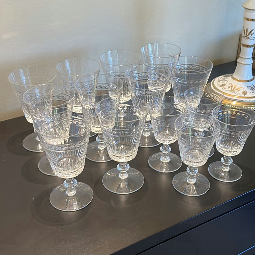 Set of Cut Crystal Stemware Glasses - Vintage - image 2 of 12