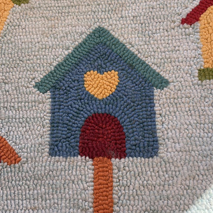 Rug Hooked Birdhouse Pattern Area Rug - image 6 of 12