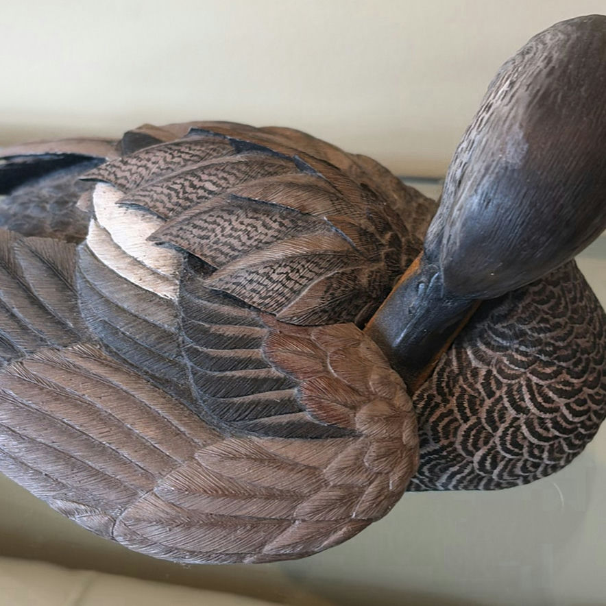 Gosset Wildlife Collection Preening Gadwell Carved Duck Decoy - image 4 of 12
