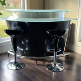 Modern Black Bar with Two Bar Stools - thumbnail 1 of 12