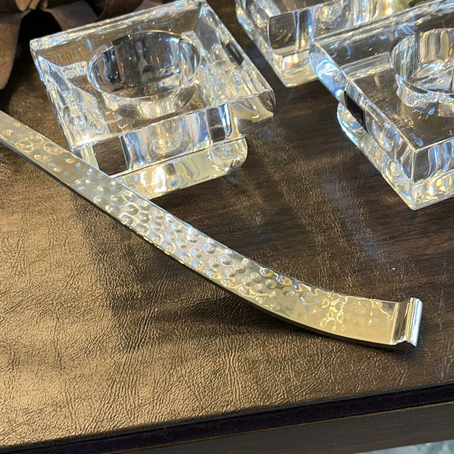 Crystal Candle Holders and Metal Candle Snuffer with Decorative Centerpiece - image 6 of 13