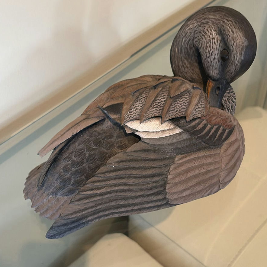 Gosset Wildlife Collection Preening Gadwell Carved Duck Decoy - image 5 of 12