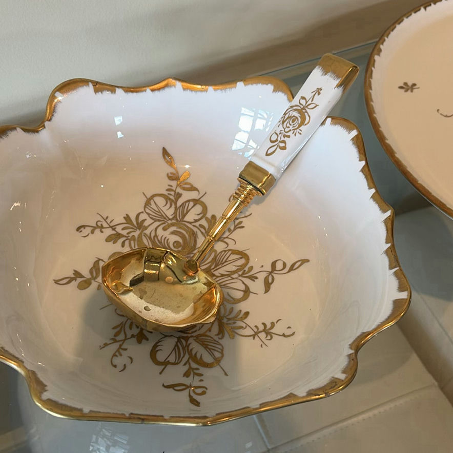 BIRKS Hand Painted French Porcelain Bowl, Plate, and Serving Spoon - image 5 of 10