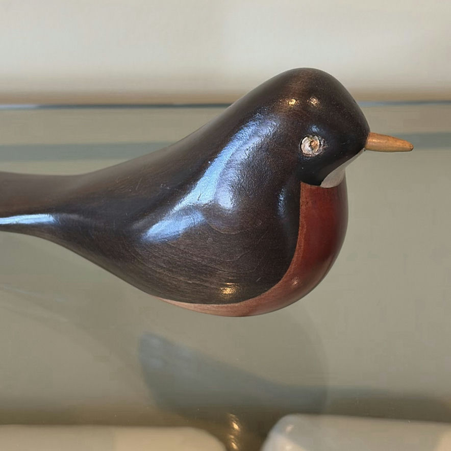 Jim Harkness Wooden Robin Bird Decoy - image 5 of 11