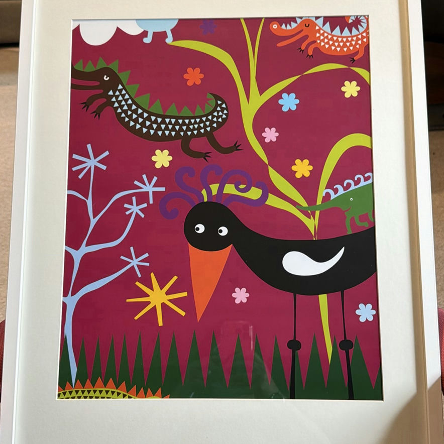 Framed Colorful Animal Art Print - image 1 of 8
